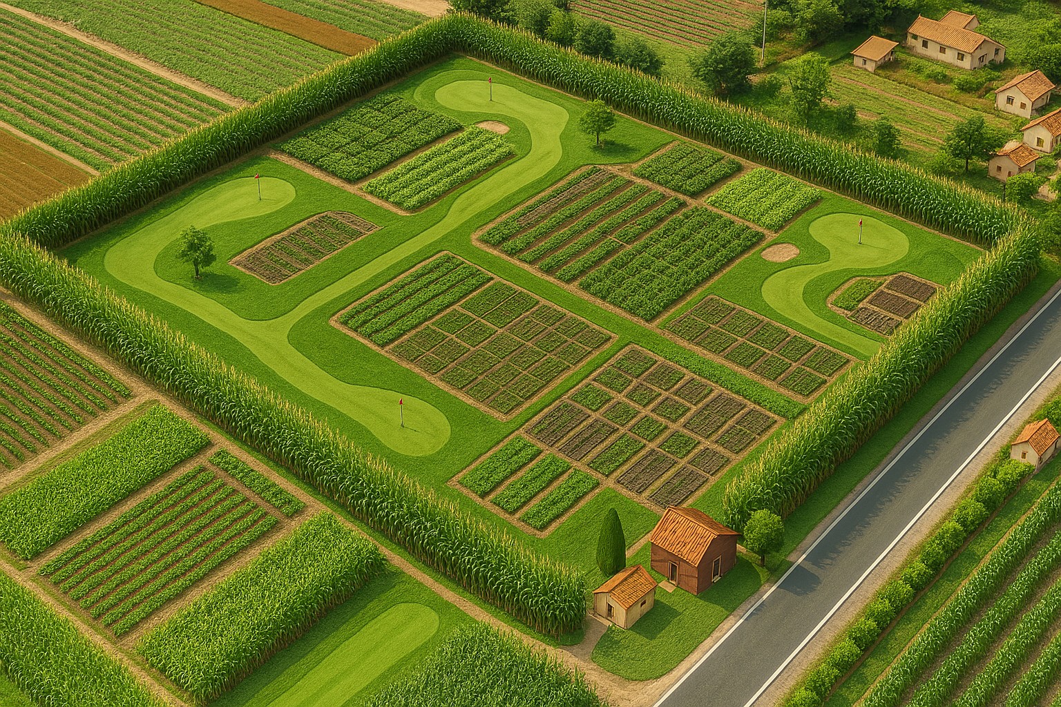 조경 및 골프장+텃밭 융합 전경